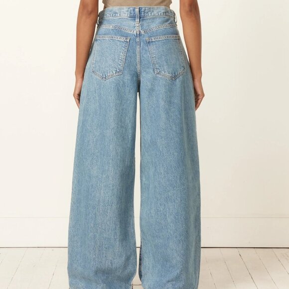 NWOT Agolde Ellis Trouser Wide Leg Baggy Lyocell Recycled Nylon Pleated Jeans - Picture 2 of 12